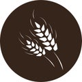 Logo vector illustration organic hops and malt or grain wheat icon design for the web site beer or bread or flour or bakery brand